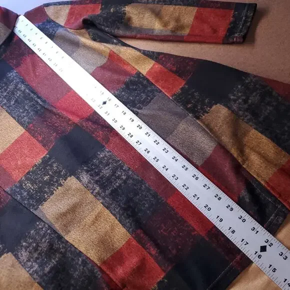 Yipinyichu Cowl Neck Dress Women Size L Multicolor Plaid Pockets Turtleneck - Picture 5 of 9